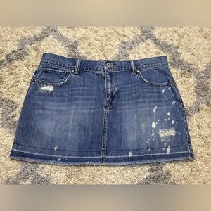 VINTAGE Old Navy Blue Distressed Mini Skirt